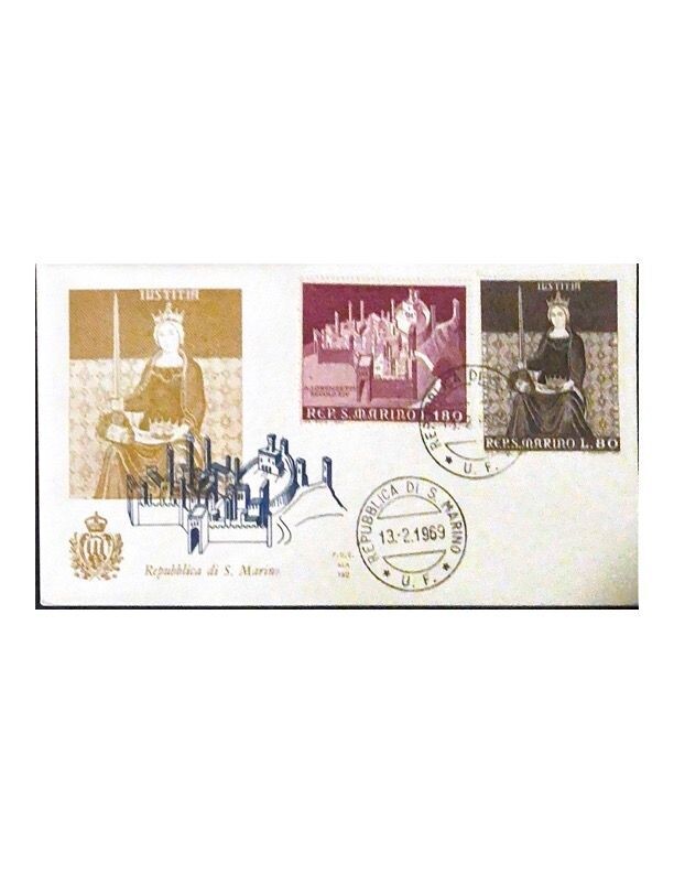 FDC Rep. San Marino - Affreschi Lorenzetti FCD ALA 142 - 180+80 L - 1969
