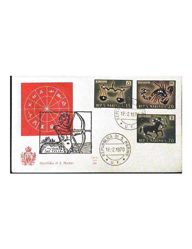 FDC Rep. San Marino - Zodiaco FCD ALA 153 - 15+20+70 L - 1970