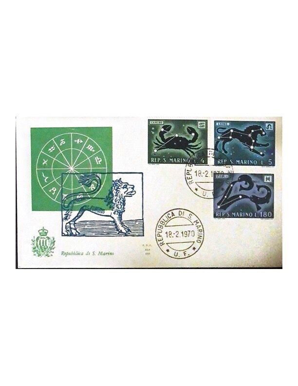 FDC Rep. San Marino - Zodiaco FCD ALA 151 - 4+5+180 L - 1970