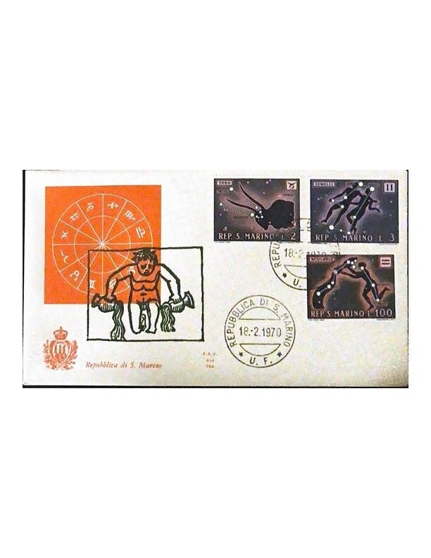 FDC Rep. San Marino - Zodiaco FCD ALA 154 - 2+3+100 - 1970