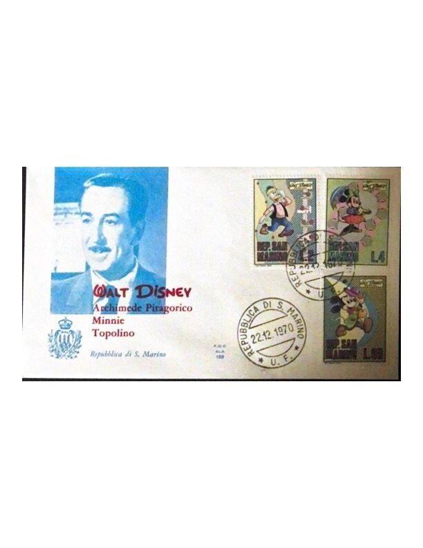 FDC Rep. San Marino - Walt disneyFDC ALA 159 - 2+4+90 L - 1970