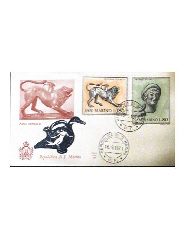 FDC Rep. San Marino - Arte Etrusca FDC ALA 167 - 180+80 L - 1971