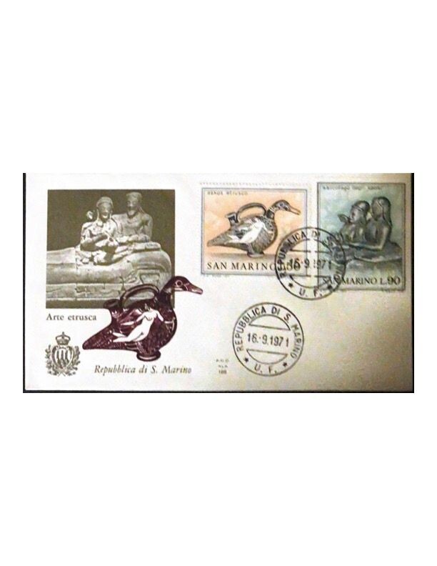FDC Rep. San Marino - Arte Etrusca FDC ALA 168 - 50+90 L - 1971