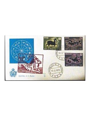 FDC Rep. San Marino - Zodiaco FCD ALA 152 - 1+10+90 - 1970