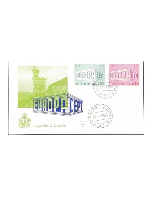 FDC Rep. San Marino - Europa FDC ALA 144 - 50+180 L - 1969