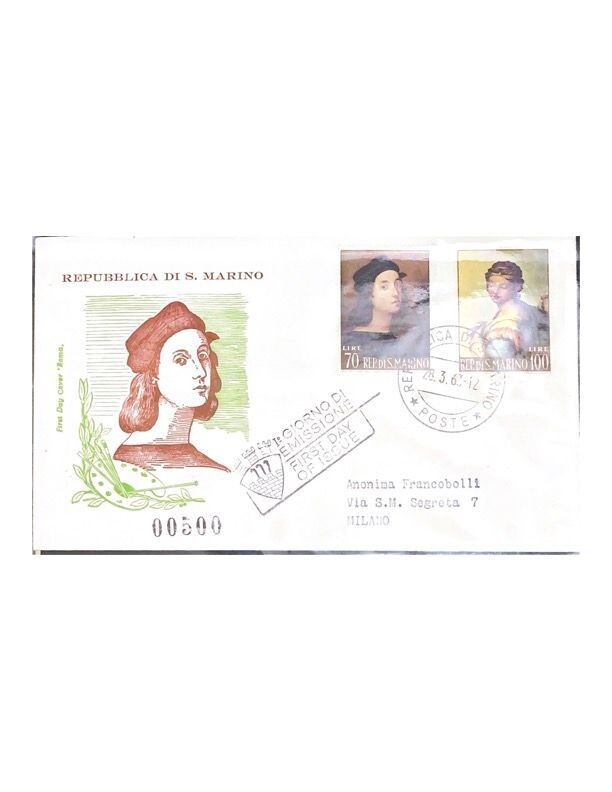 FDC Rep. San Marino - Raffaello Sanzio - 70+100 L - 1963