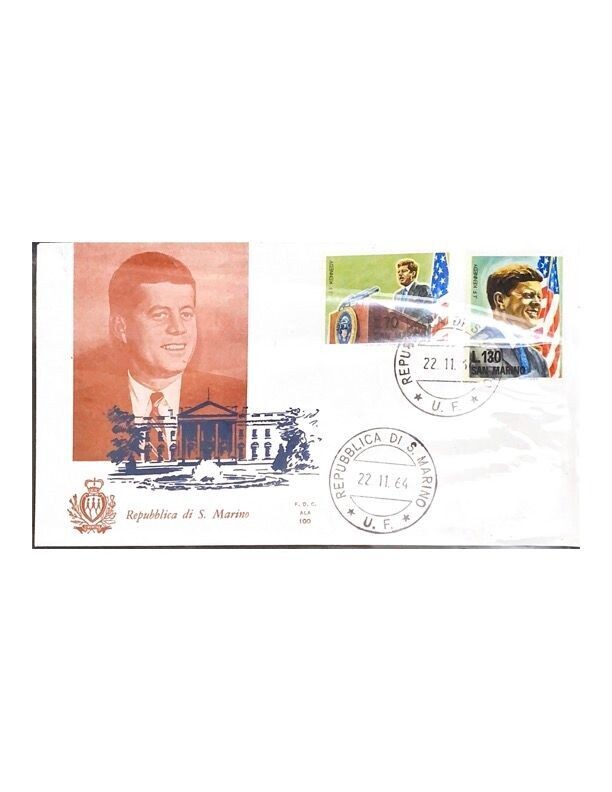FDC Rep. San Marino - John F. Kennedy (1917-1963) FDC ALA 109 - 70+130 L - 1964