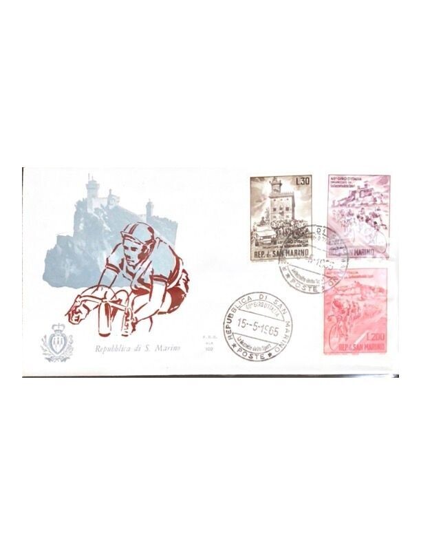FDC Rep. San Marino - Giro d'Italia FDC ALA 102 - 30+70+200 L - 1965