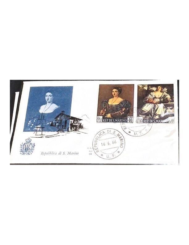 FDC Rep. San Marino - Dipinti di Tiziano FDC ALA 119 - 40+170 L - 1966