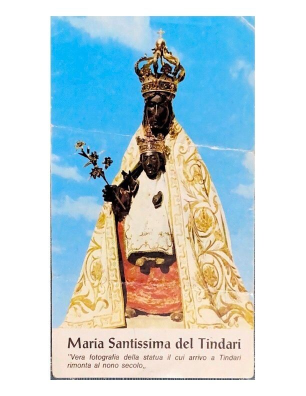 Santino da collezione  - Maria Santissima del Tindari statua + preghiera-Usato