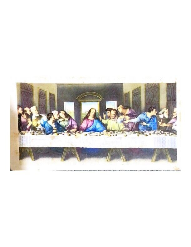 Santino da collezione  - L'ultima cena + preghiera-Usato