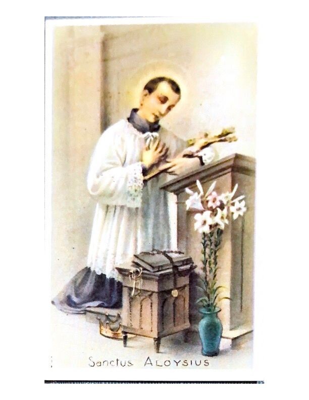 Santino da collezione  - Sanctus Aloysius + preghiera-Usato