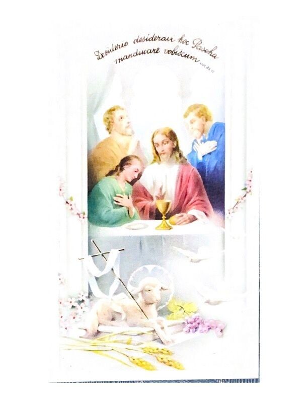 Santino da collezione  - Dopo la Santa Comunione con preghiera-Usato