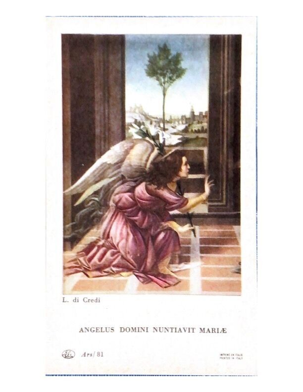 Santino da collezione  - Angelus Domini Nuntlavit Mariae-Usato