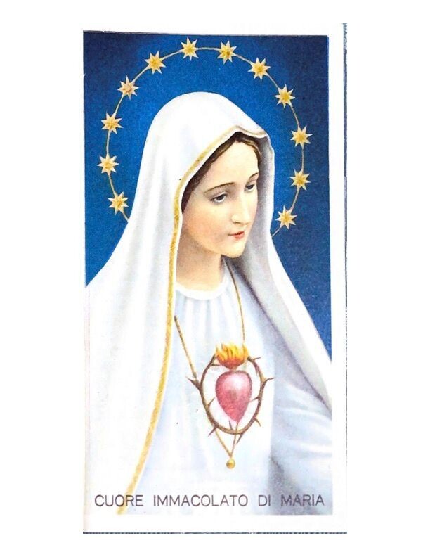 Santino da collezione  - Cuore Immacolato di Maria + preghiera-Usato