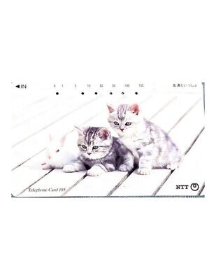 carte telefoniche - Gatti soggetto 3 -Giappone 105 U NTT -Usata