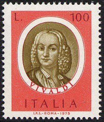 Francobollo Usato Rep. Italiana 1975 UOMINI ILLUSTRI: ANTONIO VIVALDI