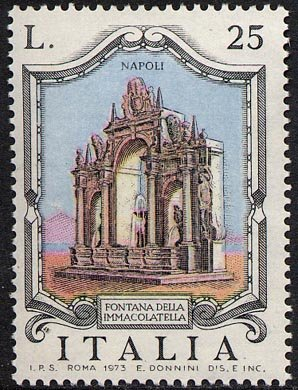 Francobollo Usato Rep. Italiana 1973 FONTANE: 1^ EMISSIONE - NAPOLI Francobollo Usato Rep. Italiana 1973 FONTANE: 1^ EMISSIONE - NAPOLI