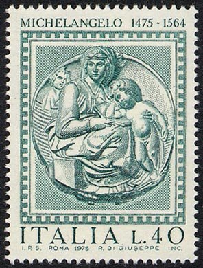 Francobollo Usato Rep. Italiana 1975 5^ CENTENARIO DELLA NASCITA DI MICHELANGELO BUONARROTI 40 Lire Francobollo Usato Rep. Italiana 1975 5^ CENTENARIO DELLA NASCITA DI MICHELANGELO BUONARROTI 40 Lire