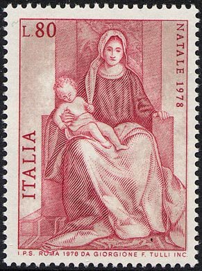 Francobollo Usato Rep. Italiana 1978 IL SANTO NATALE 80 Lire