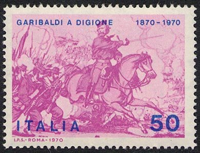 Francobollo Usato Rep. Italiana 1970 50 Lire Garibaldi a cavallo