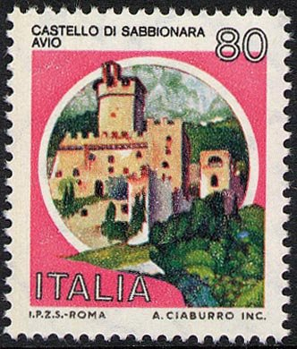 Francobollo Usato Rep. Italiana 1981 80 Lire Castello di Sabbionara ad Avio