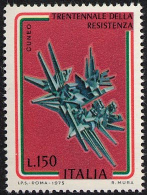 Francobollo Usato Rep. Italiana 1975 30^ ANNIVERSARIO DELLA RESISTENZA 150 Lire