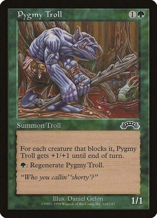 Carta MTG-Troll Pigmeo-Esodo-ITA-EX-Common