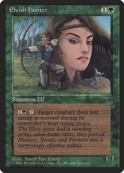 Carta MTG-Elvish Hunter (V.3)-Fallen Empires-EN-Poor-Common