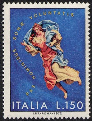 Francobollo Usato Rep. Italiana 1972 IL SANTO NATALE '72 150 Lire