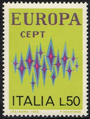 Francobollo Usato Rep. Italiana 1972 EUROPA UNITA: 17^ EMISSIONE 50 Lire