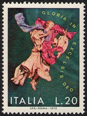 Francobollo Usato Rep. Italiana 1972 IL SANTO NATALE '72 20 Lire