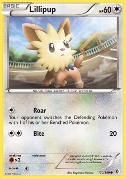 Carta pokemon Lillipup (BCR 120)-Confini Varcati-C - lingua ITA-condizione EX Carta pokemon Lillipup (BCR 120)-Confini Varcati-C - lingua ITA-condizione EX