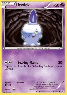 Carta pokemon Litwick (NVI 57)-Vittorie Regali-C - lingua ITA-condizione EX Carta pokemon Litwick (NVI 57)-Vittorie Regali-C - lingua ITA-condizione EX