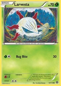 Carta pokemon Larvesta (STS 14)-Steam Siege-C - lingua ITA-condizione EX Carta pokemon Larvesta (STS 14)-Steam Siege-C - lingua ITA-condizione EX