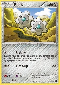 Carta pokemon Klink (PLS 88)-Uragano Plasma-C - lingua ITA-condizione EX