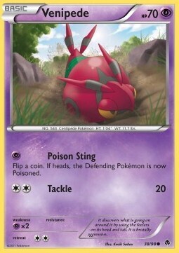 Carta pokemon Venipede (EPO 38)-Nuove Forze-C - lingua ITA-condizione EX