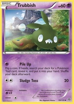 Carta pokemon Trubbish (PLS 63)-Uragano Plasma-U - lingua ITA-condizione EX