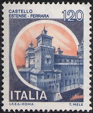 Francobollo Usato Rep. Italiana 1980 120 Lire Castello Estense a Ferrara