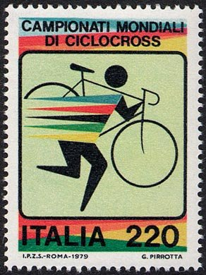 Francobollo Usato Rep. Italiana 1979 CAMPIONATI MONDIALI DI CICLOCROSS 220 Lire