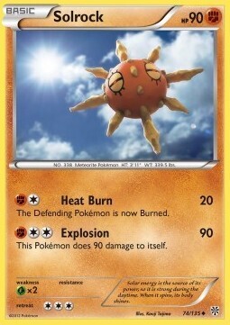 Carta pokemon Solrock (PLS 74)-Uragano Plasma-U - lingua ITA-condizione EX reverse holo