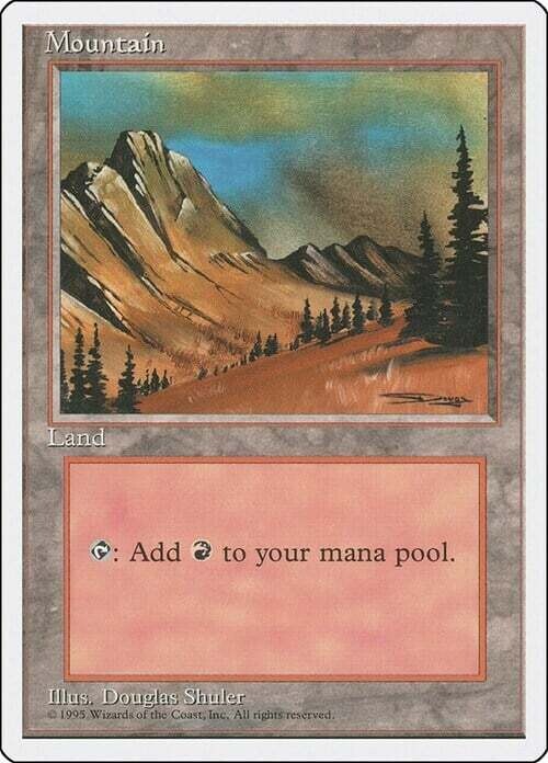 Carta MTG-Montagna (V.1)-Quarta Edizione-EN-Good-Terra base