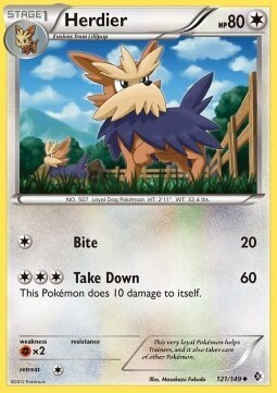 Carta pokemon Herdier (BCR 121)-Confini Varcati-U - lingua ITA-condizione EX reverse holo