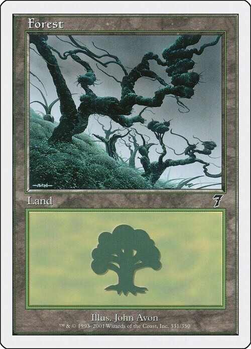 Carta MTG-Foresta (V.4)-Settima Edizione-EN-Good-Terra base