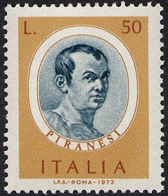 Francobollo Usato Rep. Italiana 1973 UOMINI ILLUSTRI: 1^ EM. PIRANESI