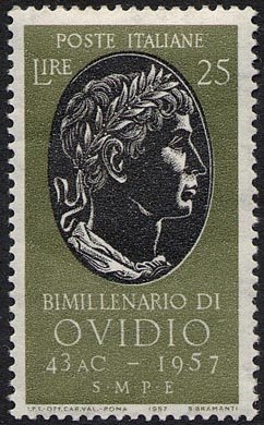 Francobollo Usato Rep. Italiana 1957 BIMILLENARIO DELLA NASCITA DI PUBLIO OVIDIO NASONE