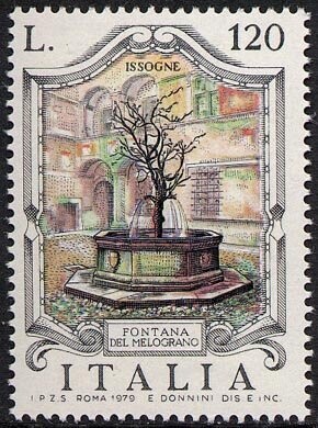 Francobollo Usato Rep. Italiana 1979 FONTANE D'ITALIA: CASTELLO D'ISSOGNE