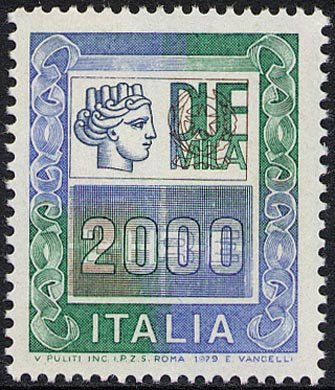 Francobollo Usato Rep. Italiana 1979 LIRE 2.000 ALTI VALORI