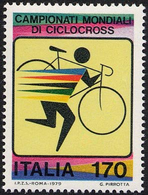 Francobollo Usato Rep. Italiana 1979 CAMPIONATI MONDIALI DI CICLOCROSS 170 Lire