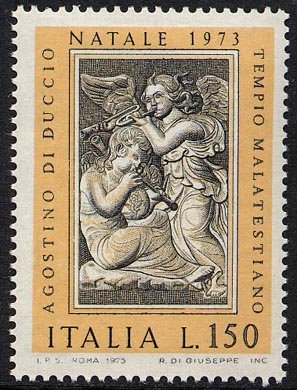 Francobollo Usato Rep. Italiana 1973 IL SANTO NATALE '73 150 Lire